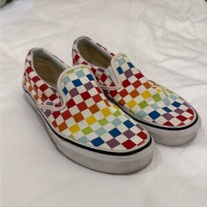 Vans unisex Slip-On Shoes with Colorful Checkered Pattern